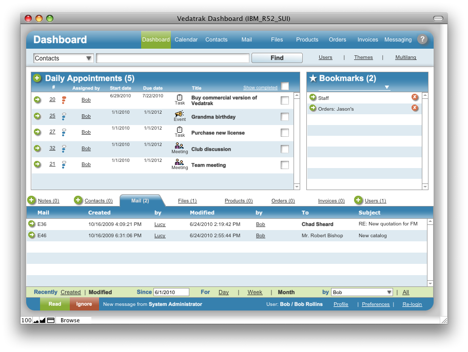 Vedatrak CRM 2.1 SUI Solutions. FileMaker Templates. Professional